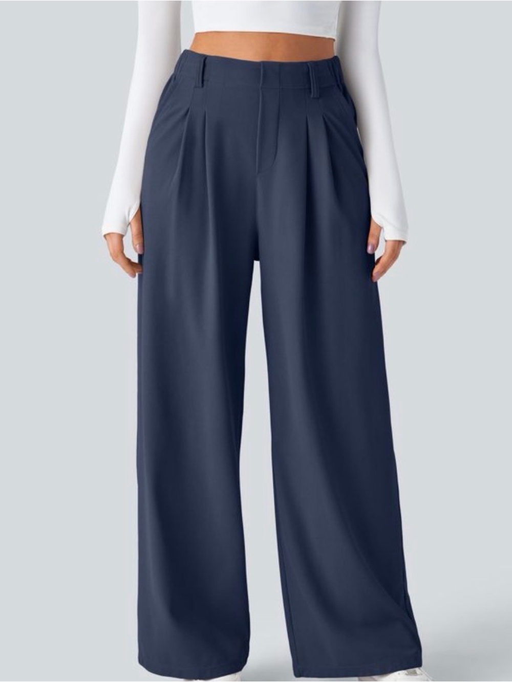 Halara High-Waist Wide-Leg Pants - Harbor Ink